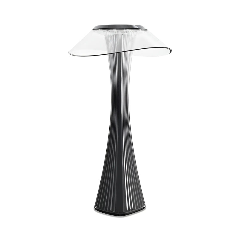 LED-Tischleuchte aus Metall und Glas mit Geriffeltem Fuß