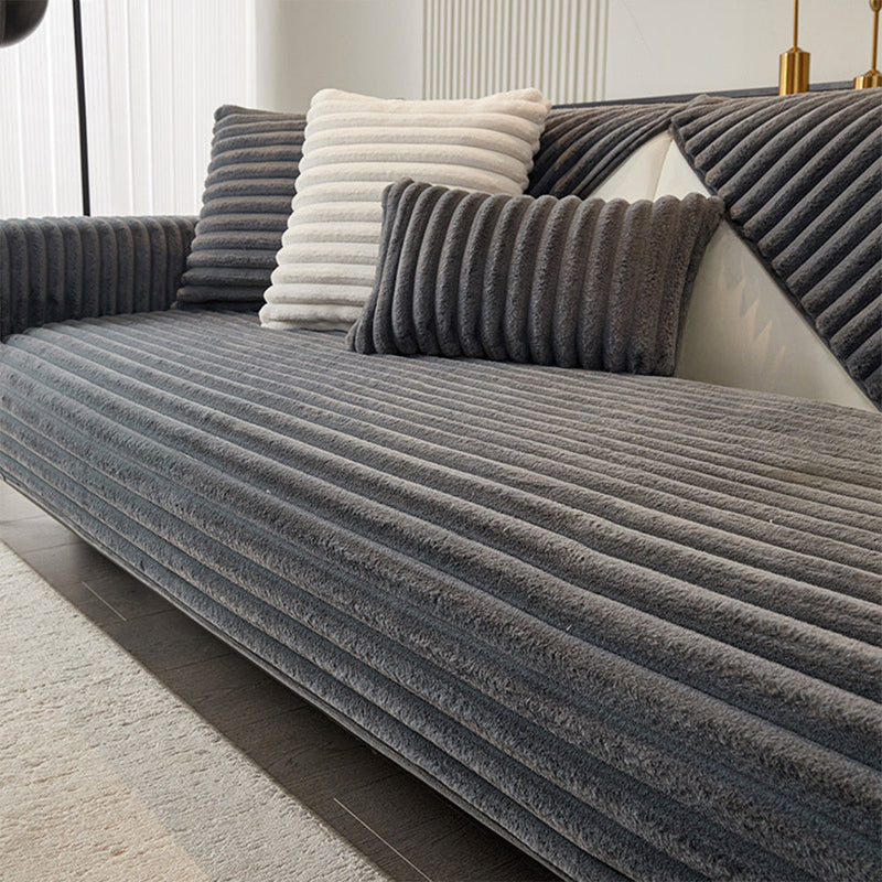 Sofaauflage aus Geripptem Plüsch mit Rutschhemmender Rückseite