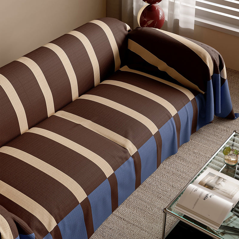 Sofaüberwurf mit Breiten Blockstreifen im Memphis-Stil