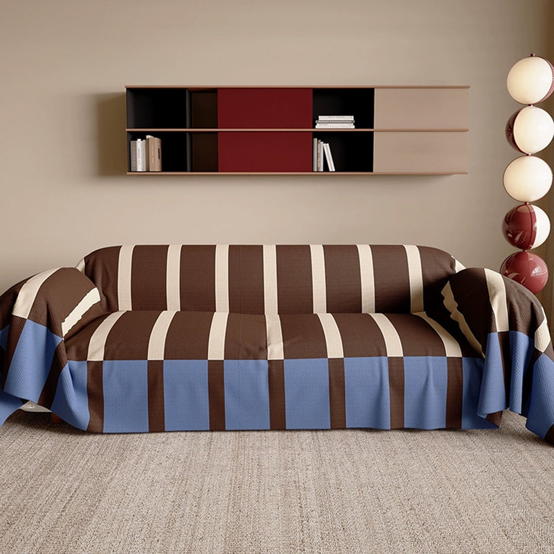 Sofaüberwurf mit Breiten Blockstreifen im Memphis-Stil