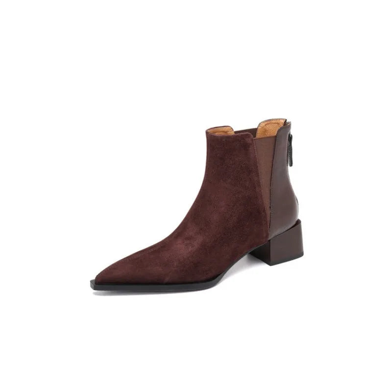 Stiefeletten für Damen mit Spitzer Form und Blockabsatz