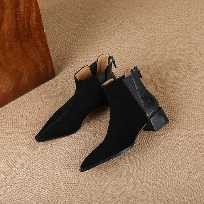 Stiefeletten für Damen mit Spitzer Form und Blockabsatz