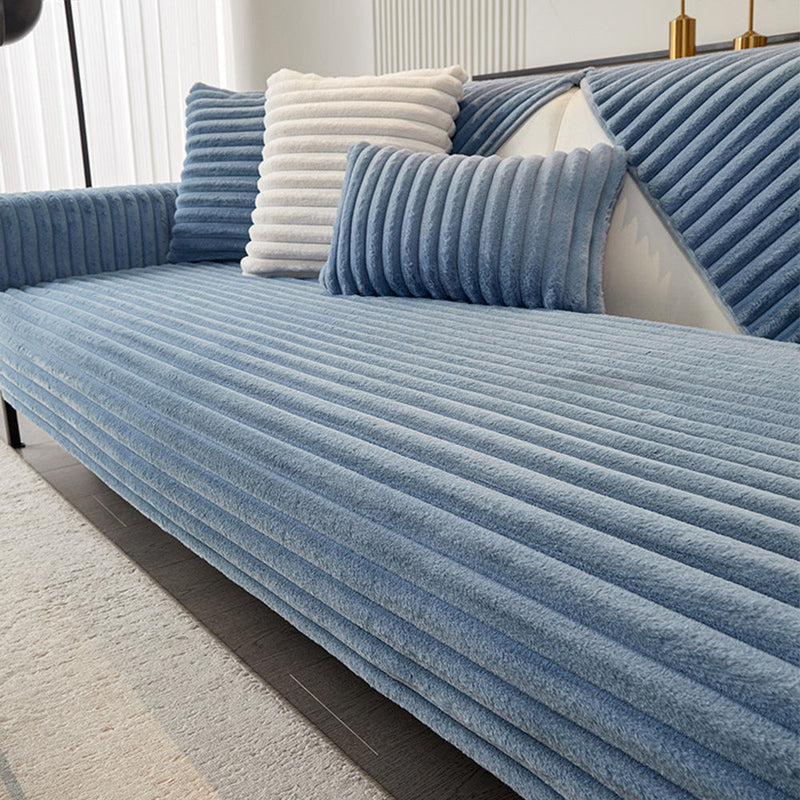 Sofaauflage aus Geripptem Plüsch mit Rutschhemmender Rückseite