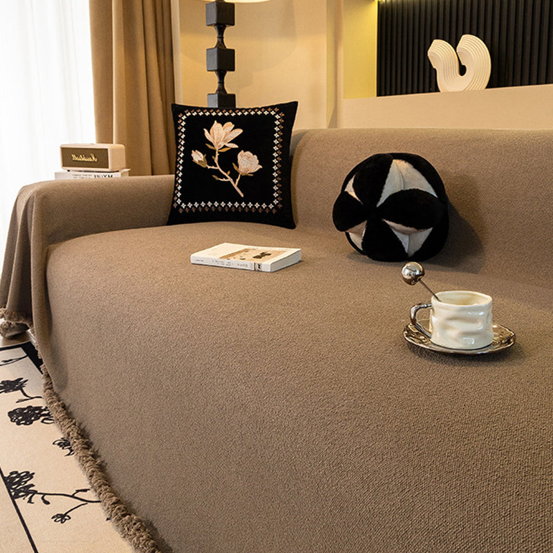 Sofaüberwurf aus Teddyfleece mit Weicher Struktur und Fransen