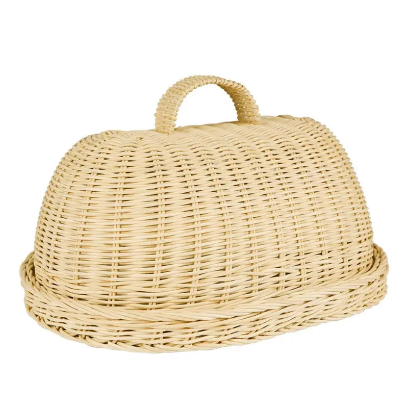 Brotkorb aus Rattan mit Ovaler Abdeckhaube