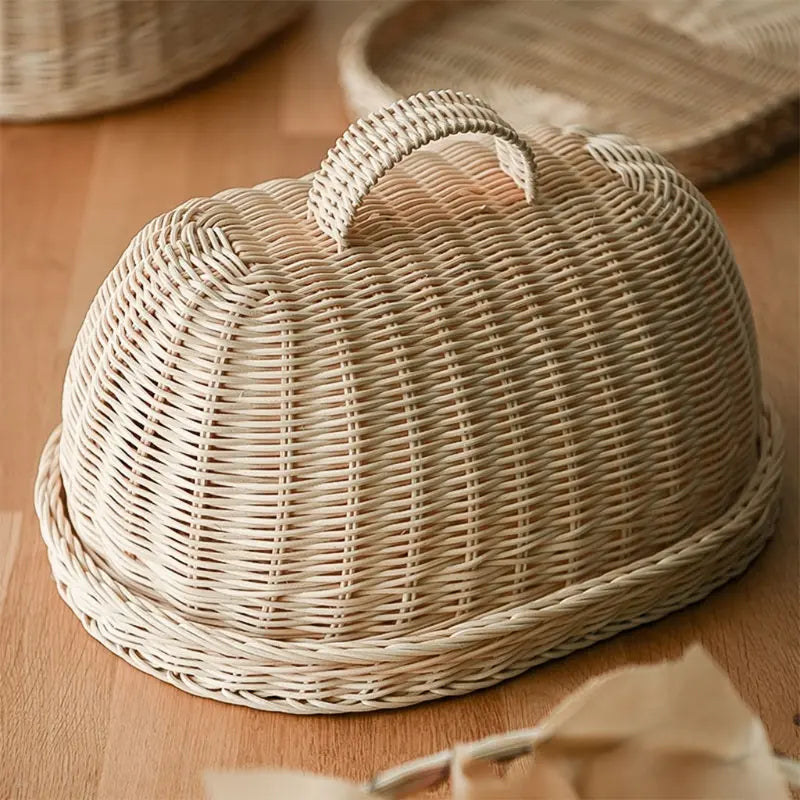 Brotkorb aus Rattan mit Ovaler Abdeckhaube