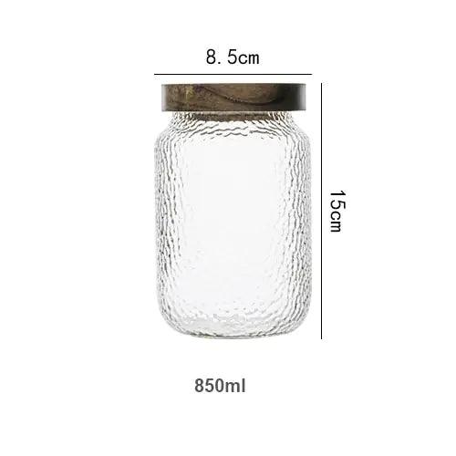 Vorratsglas mit Gehämmerter Struktur und Holzdeckel