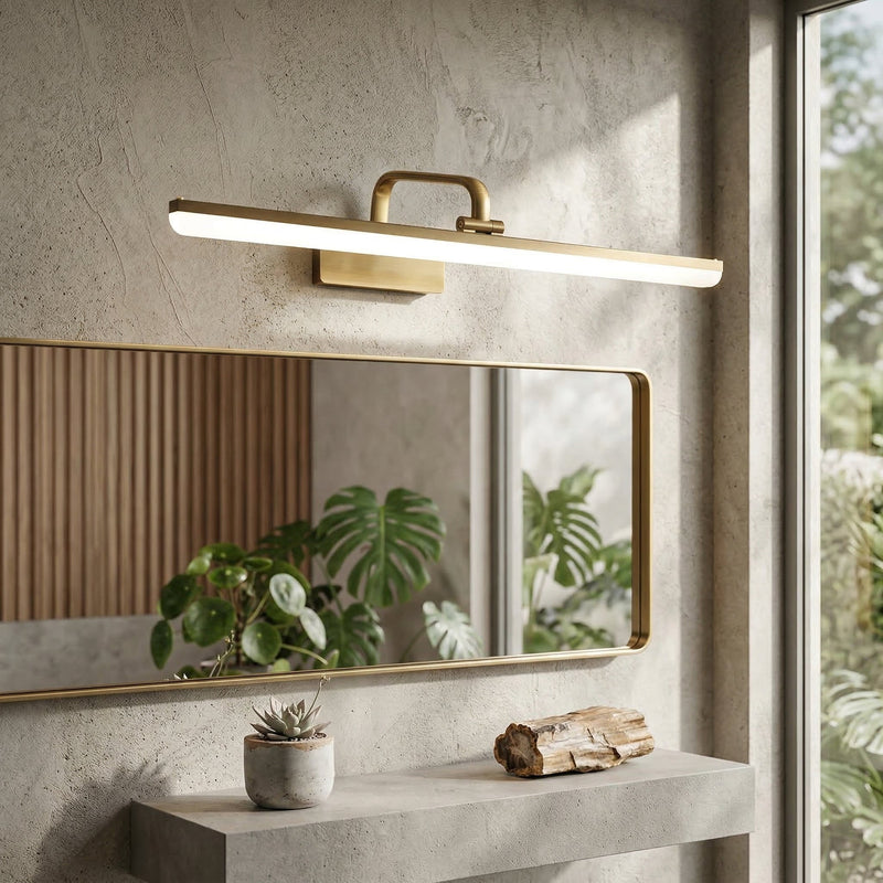 LED-Spiegelleuchte mit Linearer Lichtleiste und Wandarm