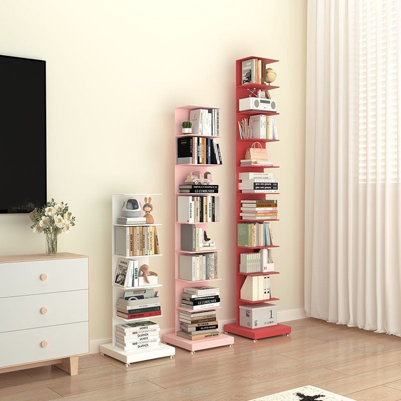 Bücherregal aus Metall mit Vertikal Angeordneten Ablagen
