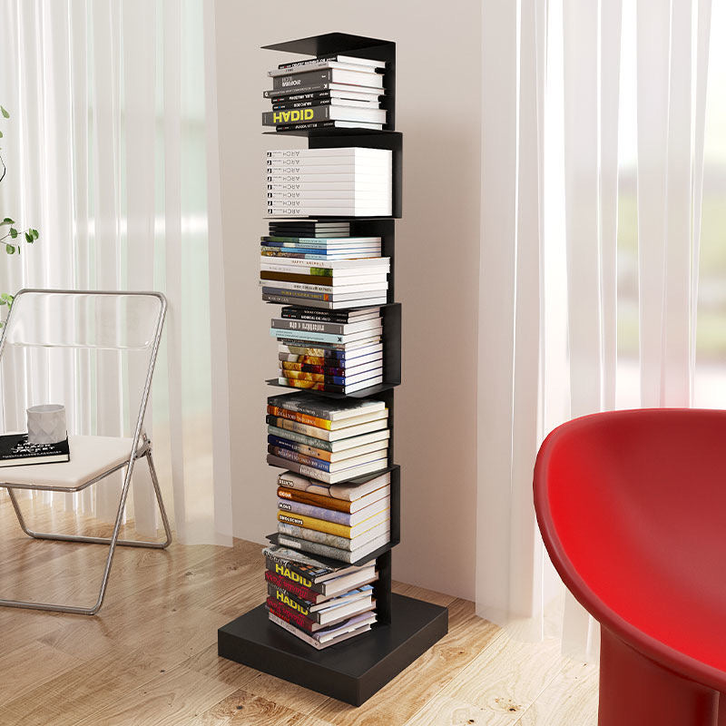 Bücherregal aus Metall mit Vertikal Angeordneten Ablagen