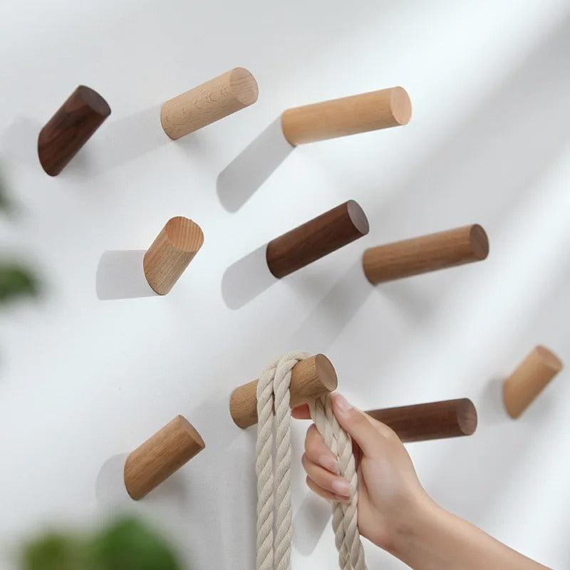 Wandhaken aus Holz in Gerader oder Gewinkelter Form