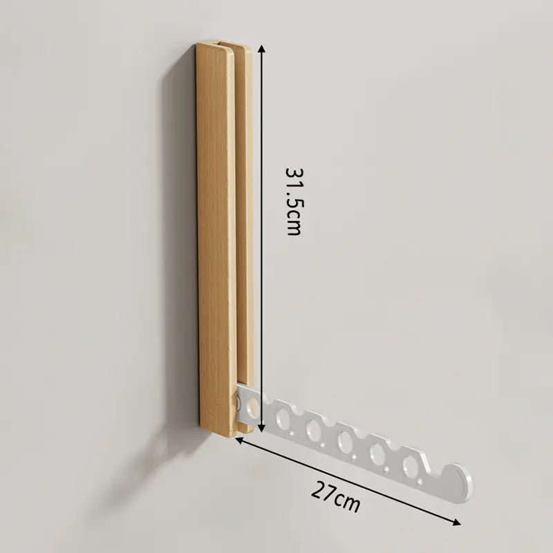 Klappbare Wandgarderobe aus Holz und Metall