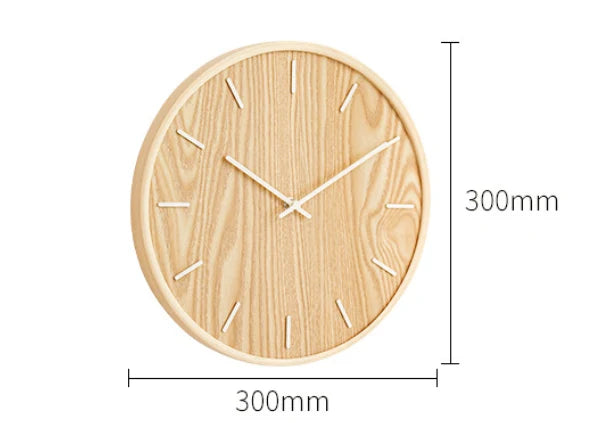 Wanduhr aus Holz mit Schlichtem Zifferblatt