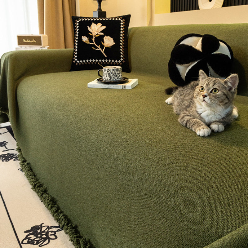 Sofaüberwurf aus Teddyfleece mit Weicher Struktur und Fransen