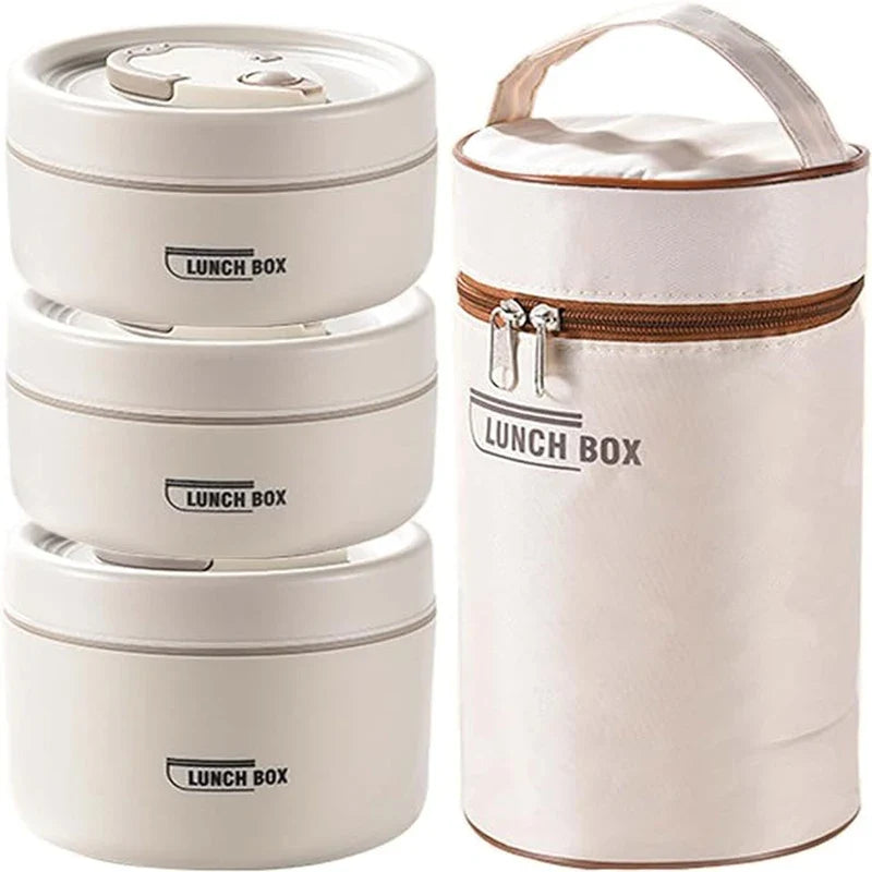 Lunchbox-Set mit Stapelbaren Behältern und Isoliertasche