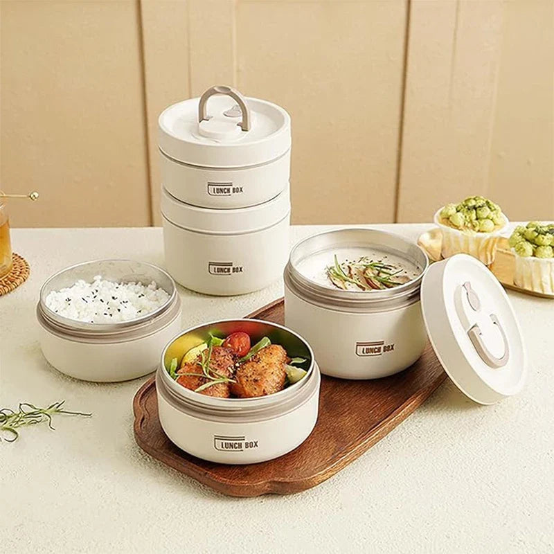 Lunchbox-Set mit Stapelbaren Behältern und Isoliertasche