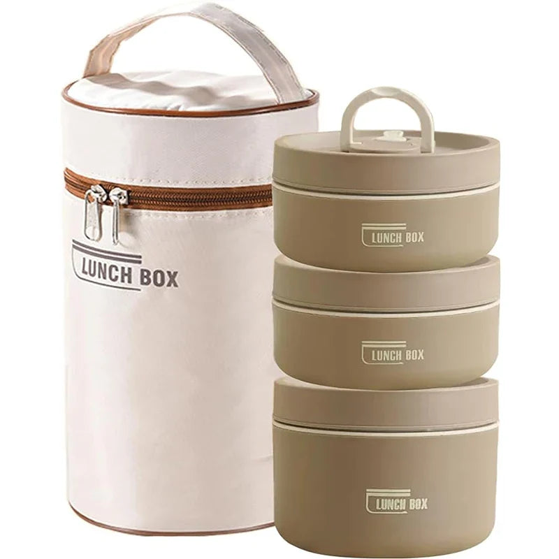 Lunchbox-Set mit Stapelbaren Behältern und Isoliertasche