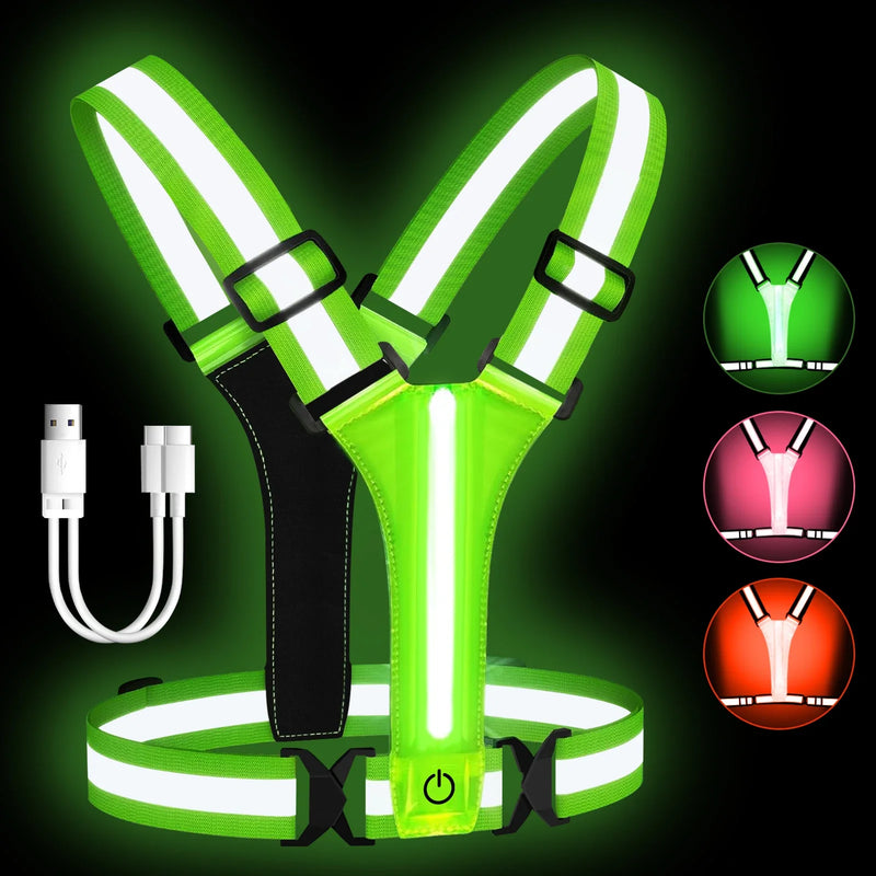 LED-Laufweste mit Reflexstreifen und Verstellbaren Gurten