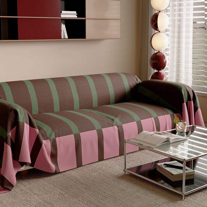 Sofaüberwurf mit Breiten Blockstreifen im Memphis-Stil