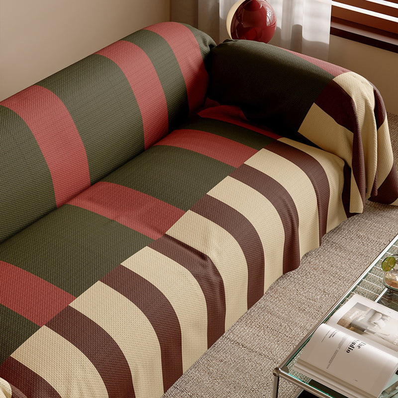 Sofaüberwurf mit Breiten Blockstreifen im Memphis-Stil