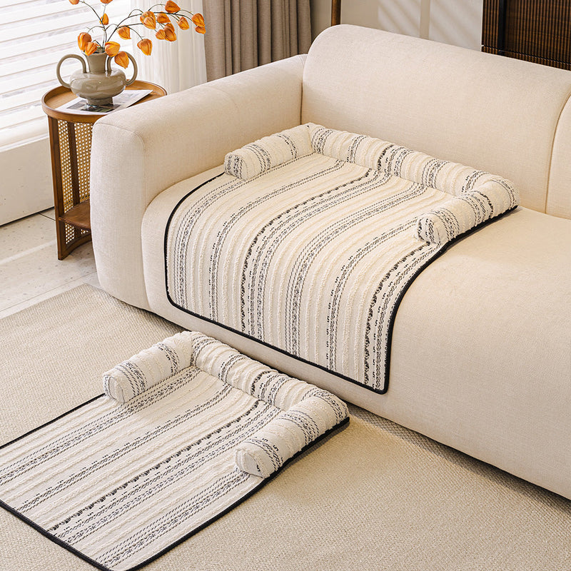 Hundematte aus Weichem Fleece mit Gepolstertem Rand für Sofas