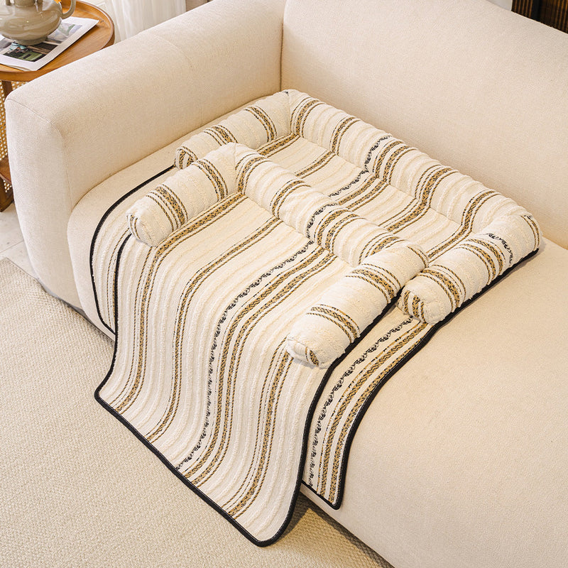 Hundematte aus Weichem Fleece mit Gepolstertem Rand für Sofas