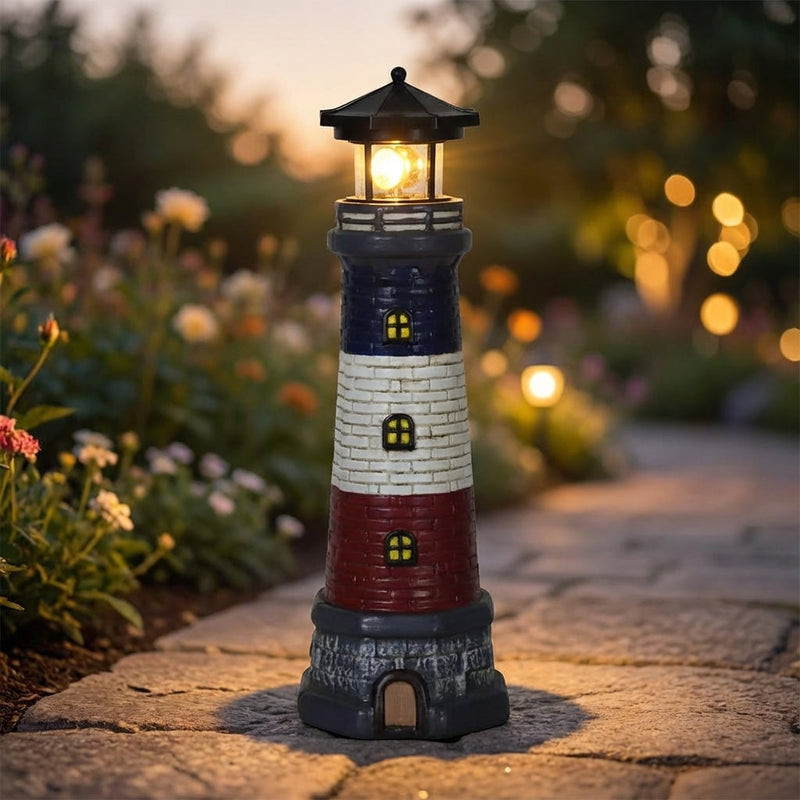 Solar-Leuchtturm mit Rotierendem LED-Licht für den Garten