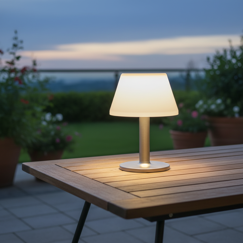 Solar-Tischleuchte mit Warmweißem Licht für Balkon und Garten