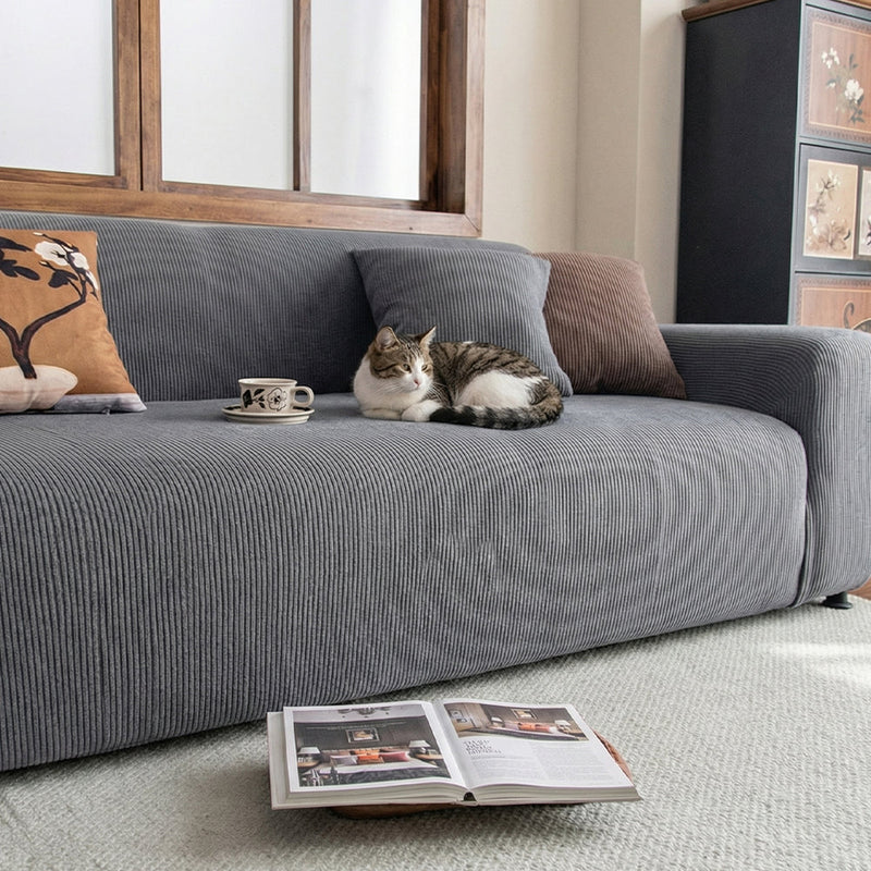Sofahusse aus Elastischem Cord für Sitzfläche und Lehnen