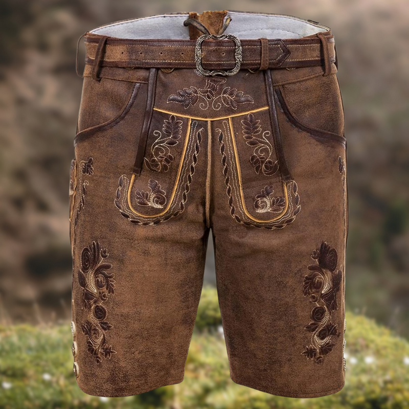 Trachtenhose für Herren mit Stickerei und Gürtel