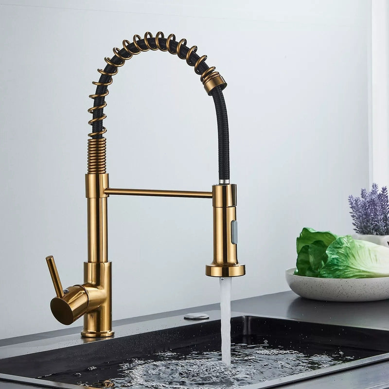 Küchenarmatur mit Ausziehbarer Brause und 360-Grad-Auslauf