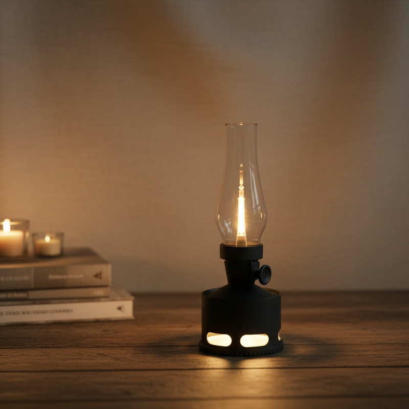 LED-Laterne im Öllampen-Stil mit Akku und USB-C