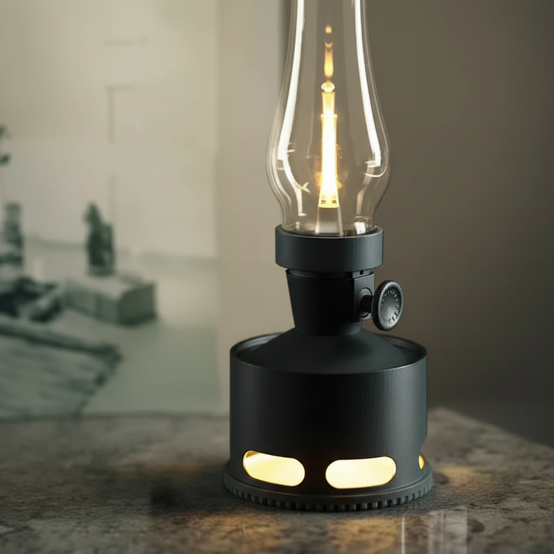 LED-Laterne im Öllampen-Stil mit Akku und USB-C