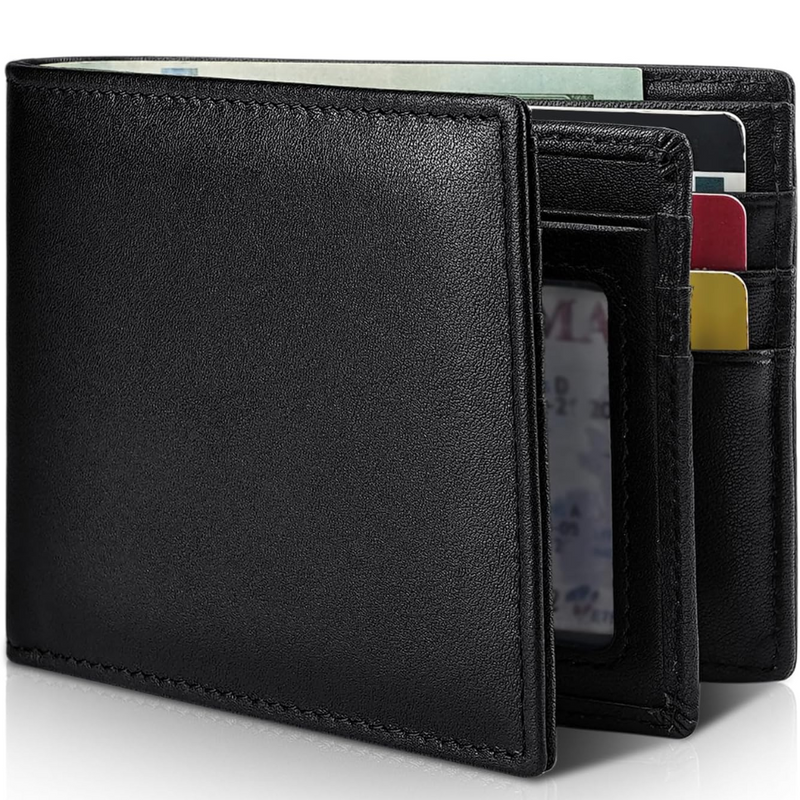 Herren-Lederportemonnaie mit RFID-Schutz und vielen Kartenfächern
