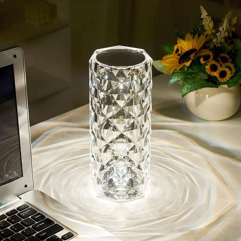 LED-Tischlampe in Kristalloptik mit Touchsteuerung