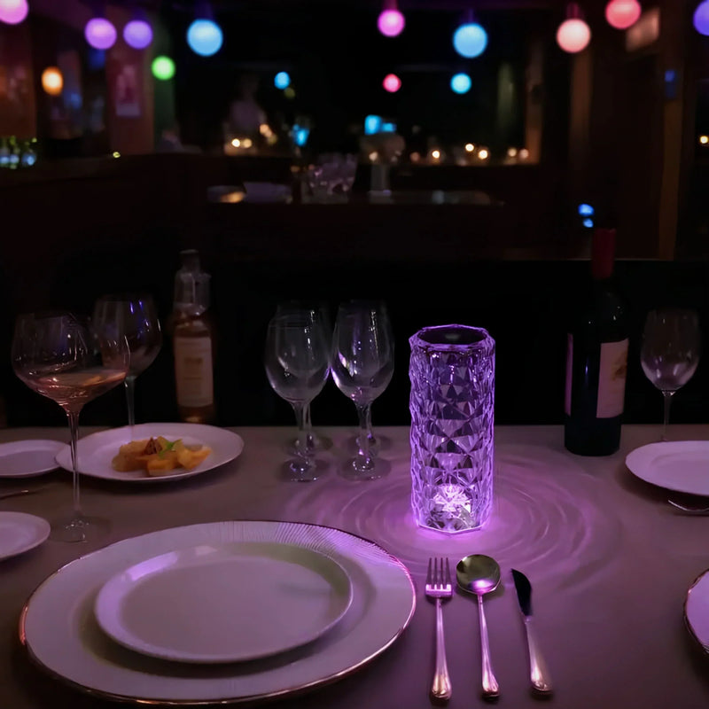 LED-Tischlampe in Kristalloptik mit Touchsteuerung