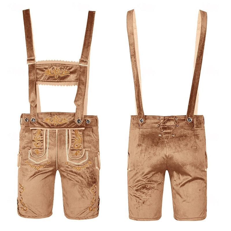 Trachtenshorts für Herren mit Stickerei und Hosenträgern