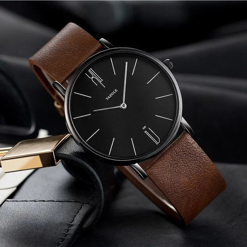 Herren-Quarzuhr mit Minimalistischem Zifferblatt und Armband