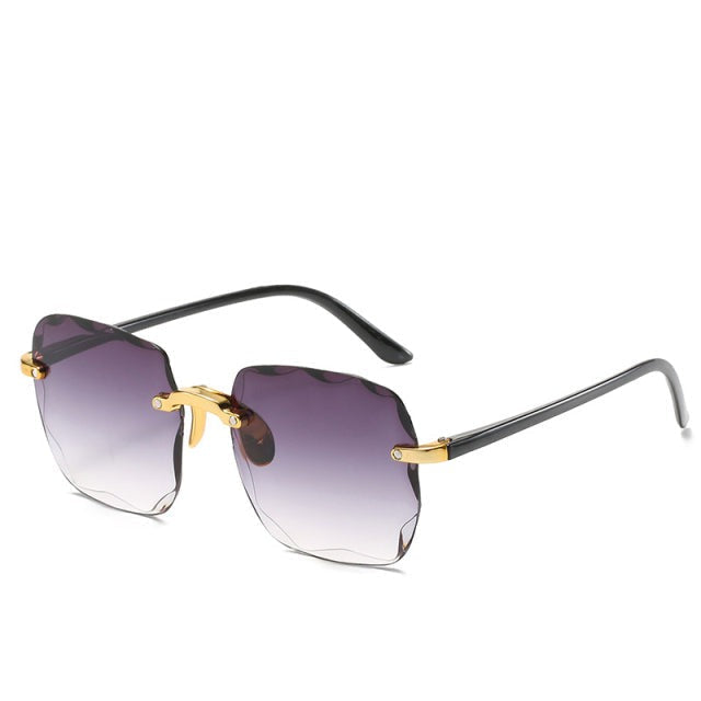 Sonnenbrille mit UV400-Schutz und Randlosen Eckigen Gläsern