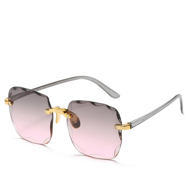 Sonnenbrille mit UV400-Schutz und Randlosen Eckigen Gläsern