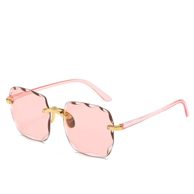 Sonnenbrille mit UV400-Schutz und Randlosen Eckigen Gläsern