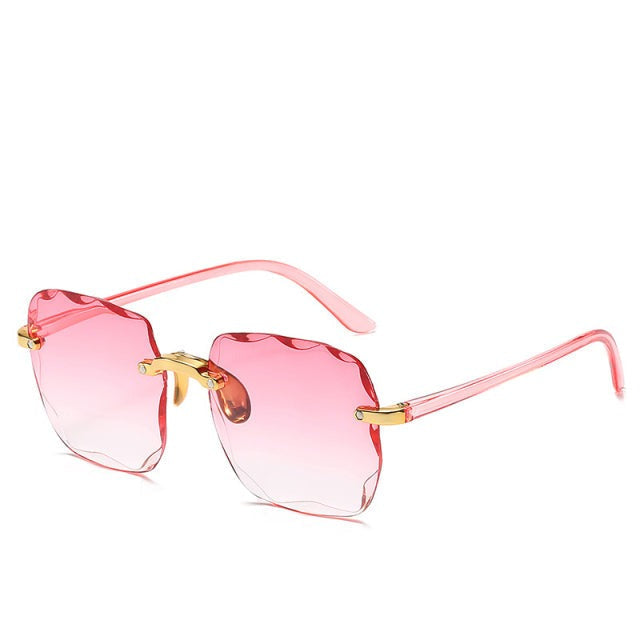 Sonnenbrille mit UV400-Schutz und Randlosen Eckigen Gläsern