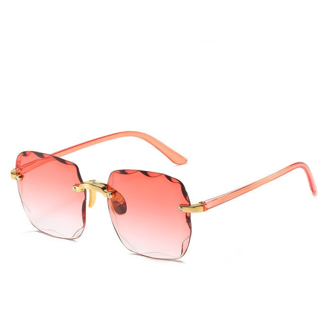 Sonnenbrille mit UV400-Schutz und Randlosen Eckigen Gläsern
