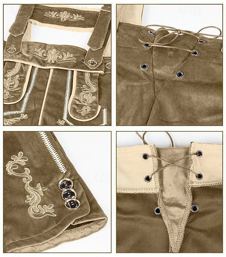 Trachtenshorts für Herren mit Stickerei und Hosenträgern
