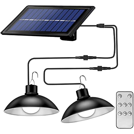 Solar-Pendelleuchten mit Fernbedienung und Timer im Set